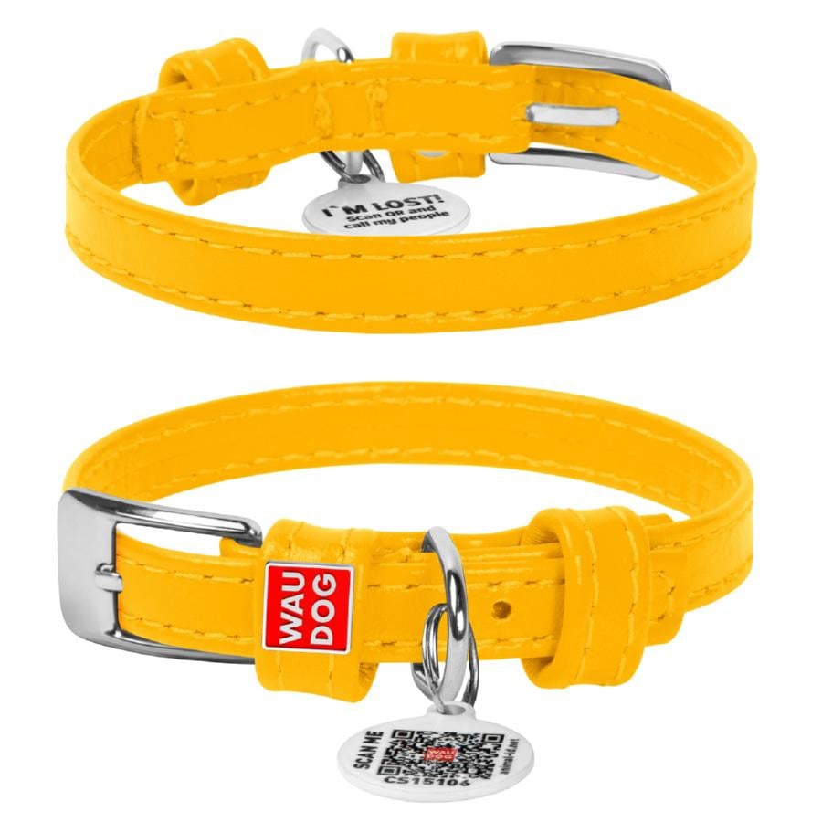Нашийник для собак шкіряний Waudog Glamour з QR паспортом без прикрас XS 9 мм 18-21 см - фото 1 Нашийник для собак шкіряний Waudog Glamour з QR паспортом без прикрас XS 9 мм 18-21 см - фото 1
