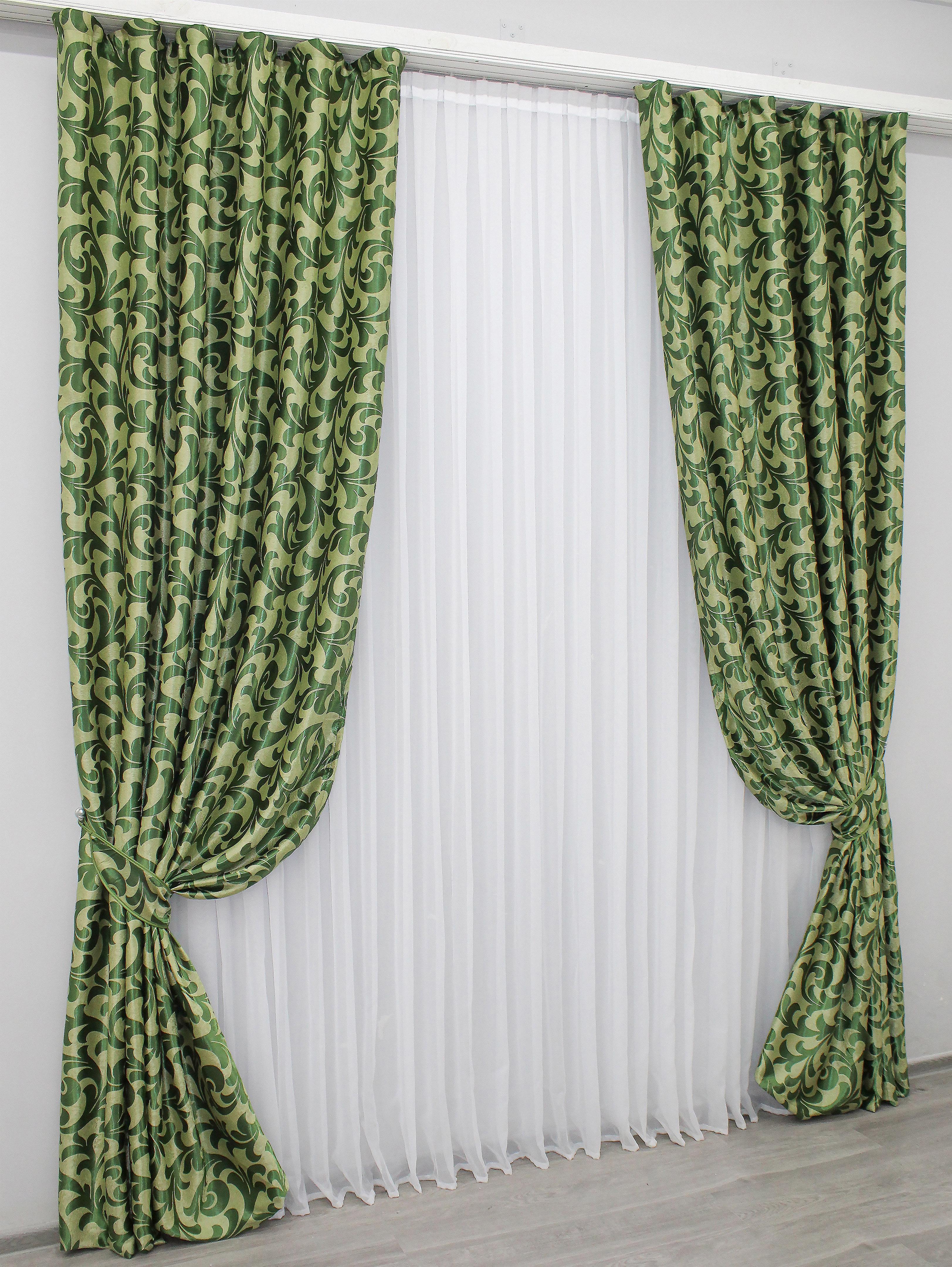 Комплект штор VR-Textil Вензель № 066ш Б блэкаут 150х280 см 2 шт. Зеленый (30-342) Комплект штор VR-Textil Вензель № 066ш Б блэкаут 150х280 см 2 шт. Зеленый (30-342)