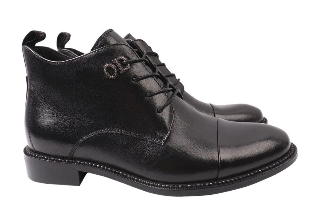 Ботинки женские Anemone из кожи на низком ходу на шнуровке р. 40 Черный (158-21DHC)