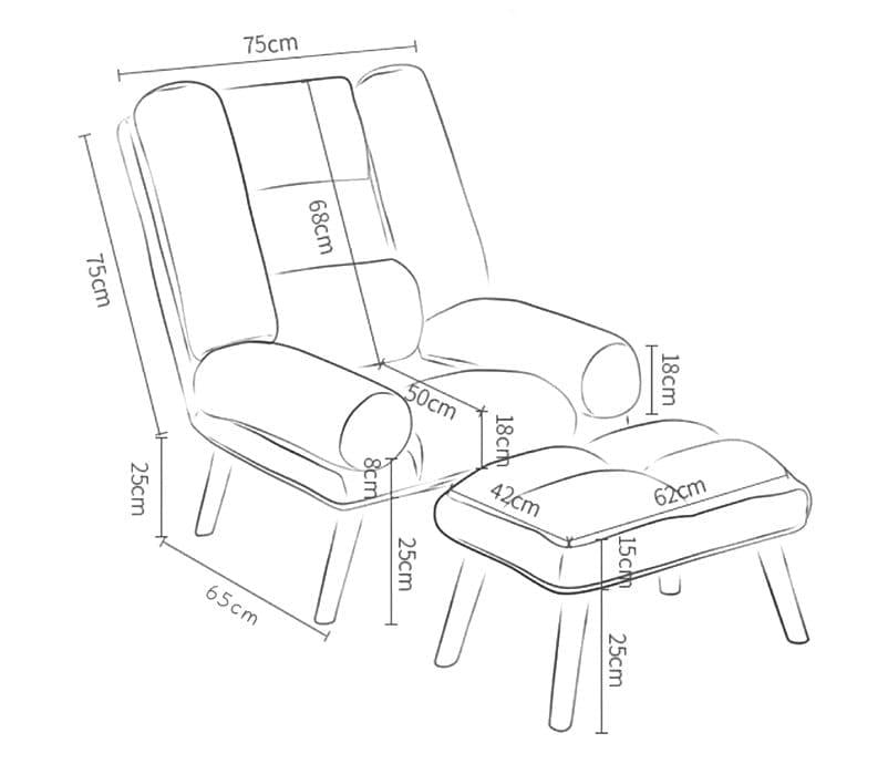 Кресло раскладное Uszak DIOR с подставкой для ног Серый (11910599) - фото 4 Кресло раскладное Uszak DIOR с подставкой для ног Серый (11910599) - фото 4