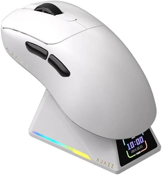 Компьютерная мышка беспроводная магнитная Apex Ajazz AJ179 PAW3950 RGB 400 мАч Белый (2361678155) - фото 2