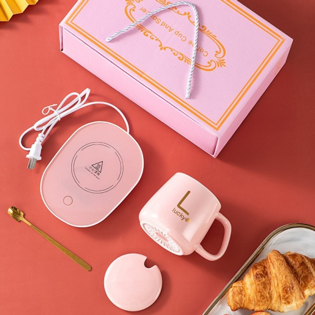 Электрочашка керамическая с подогревом в подарочной коробке Розовый (MX-00008956Q) - фото 6 Электрочашка керамическая с подогревом в подарочной коробке Розовый (MX-00008956Q) - фото 6