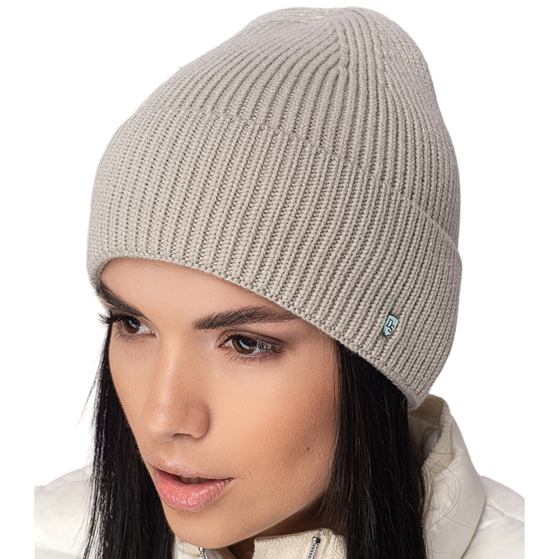 Шапка женская шерстяная Leks ВАЛЬКИРИЯ одинарная с отворотом удлиненная One size Светло-фисташковый (141910)