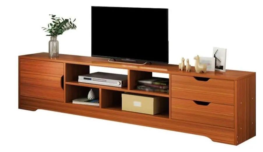 Стенка в гостиную под TV STL-MD 81 минималистичная с выдвижными ящиками/полками из ЛДСП 30х140х41 см Коричневый (31266721)
