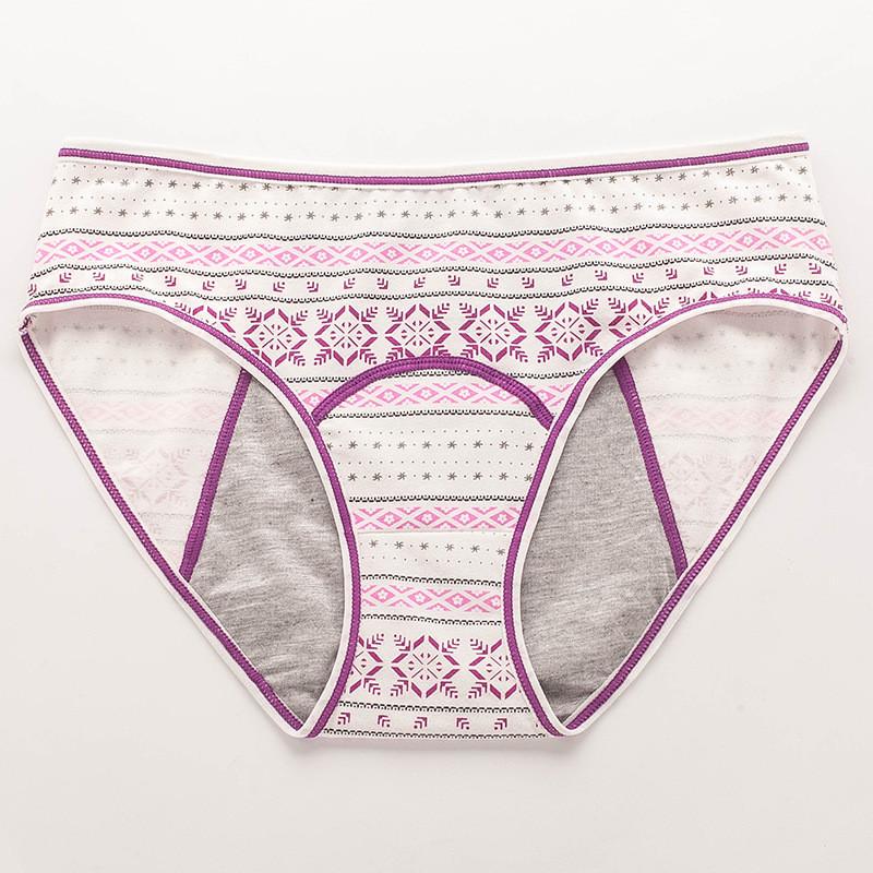 Трусы слипы для месячных с принтом хлопок L Фиолетовый