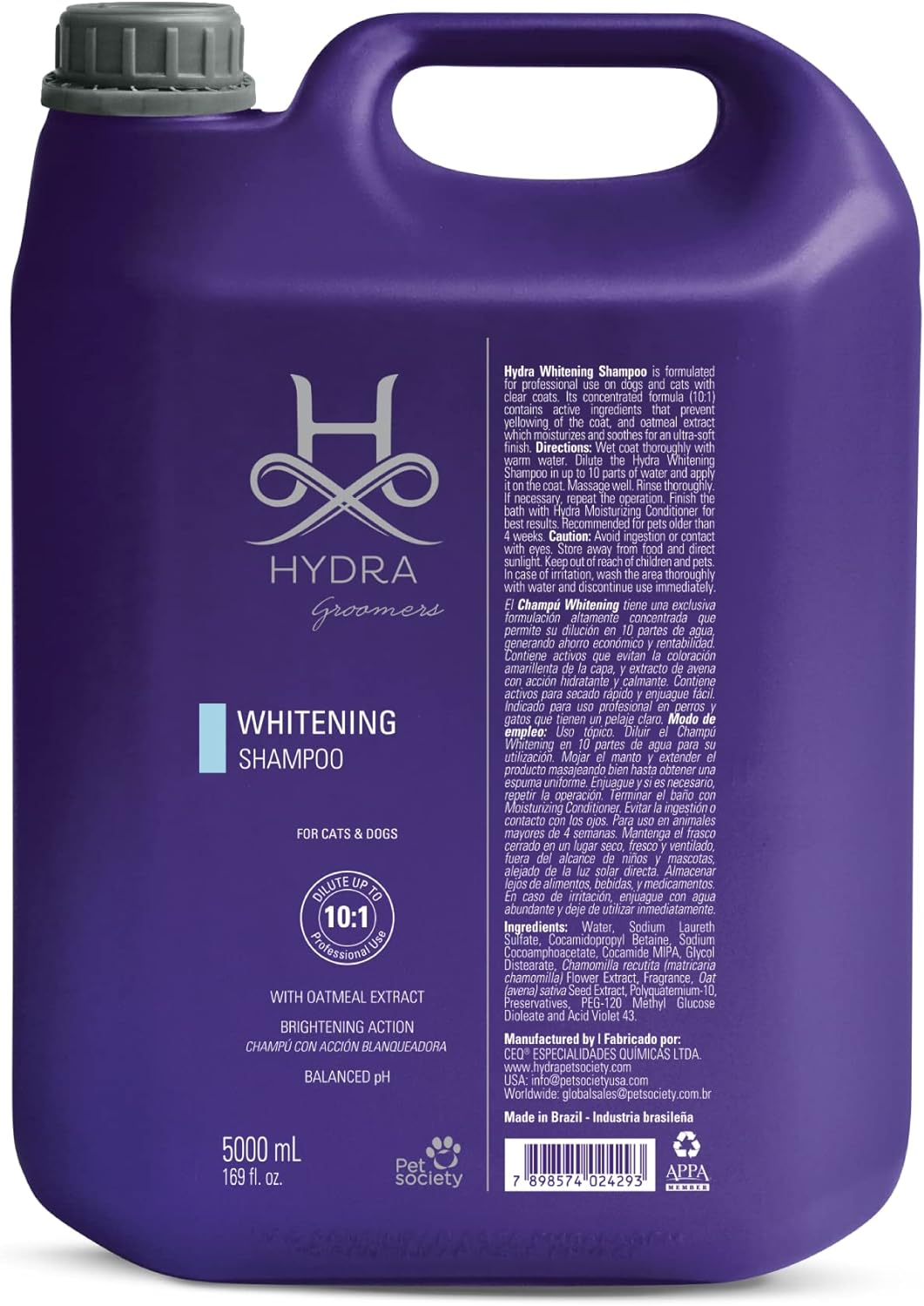 Шампунь для животных Hydra GROOMERS Whitening Shampoo Отбеливающий 5 л (24181418)