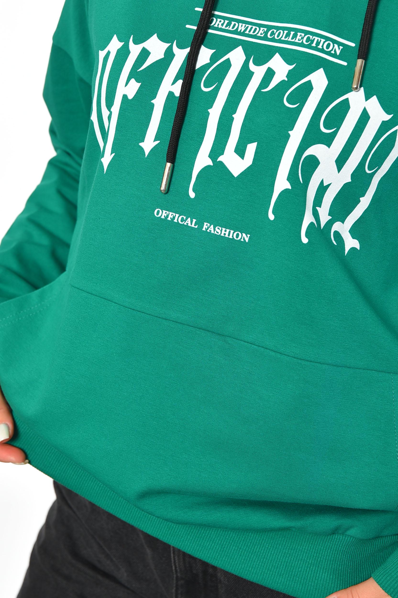 Худи женское L Зеленый (189685) - фото 4