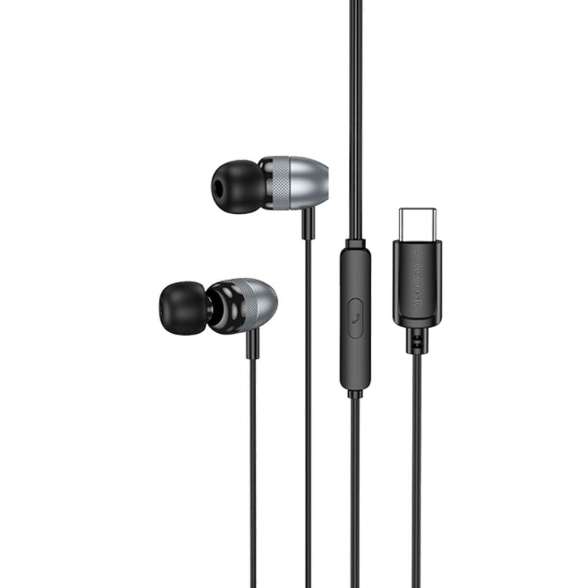 Навушники дротові з мікрофоном Borofone BM95 Excepcional 1,2 м Type-C Black (6941991115868)