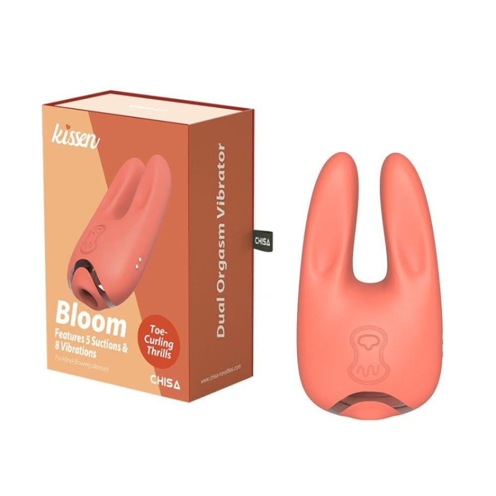 Стимулятор для клитора Chisa Kissen Bloom с вибрацией и всасыванием Оранжевый