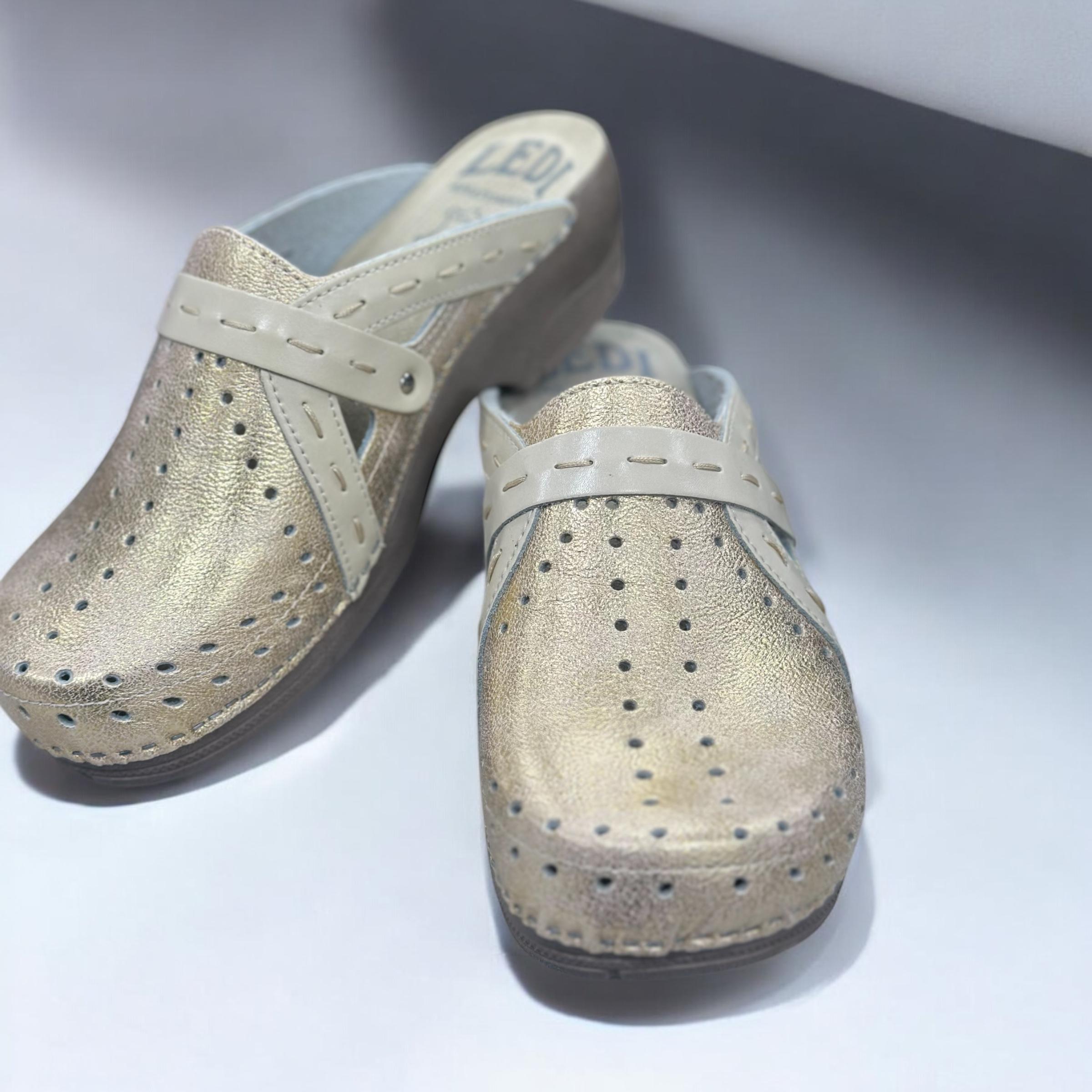 Сабо женские Ledi Anatomic кожаные р. 38 Золотистый (311/S2.) - фото 2