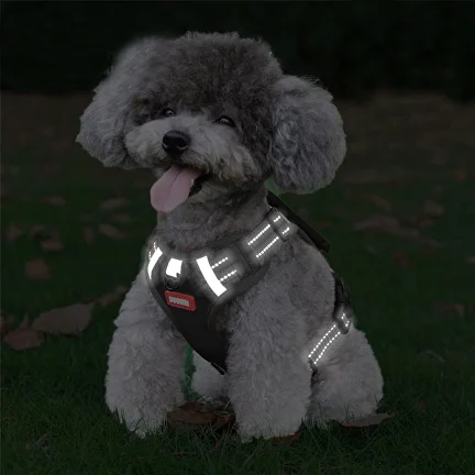 Шлейка анатомическая для собаки C00447-4 со светоотражающими полосами М 7-12,5 кг Черный - фото 4 Шлейка анатомическая для собаки C00447-4 со светоотражающими полосами М 7-12,5 кг Черный - фото 4