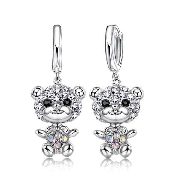 Подвески Liresmina Jewelry Серебряный мишка покрытый фианитами 3,5 см Серебристый (1822858163)