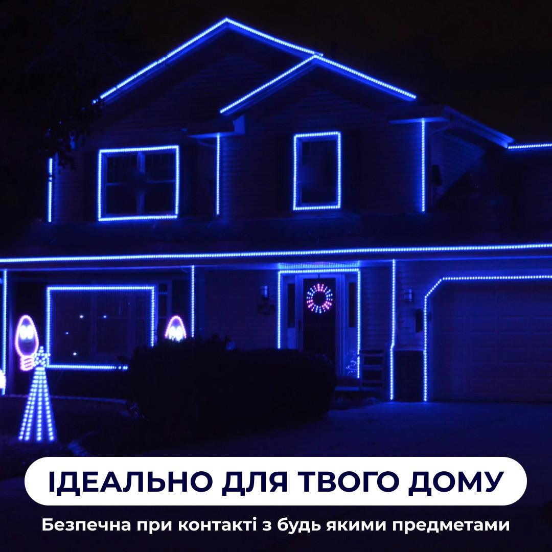 Гірлянда вулична стрічка світлодіодна Дюралайт 240 LED 7 м морозостійка прозорий дріт Синій - фото 5