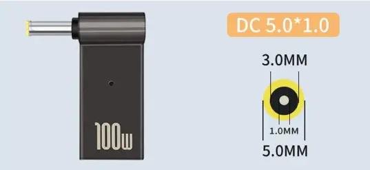 Адаптер питания для зарядки ноутбука от повербанка USB Type-C 100W DC 5,0х3,0х1,0 - фото 4