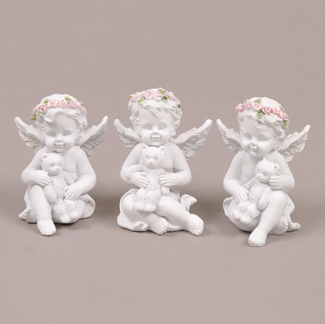 Комплект статуэток Ангел с мишкой Flora 3 шт. (26526)