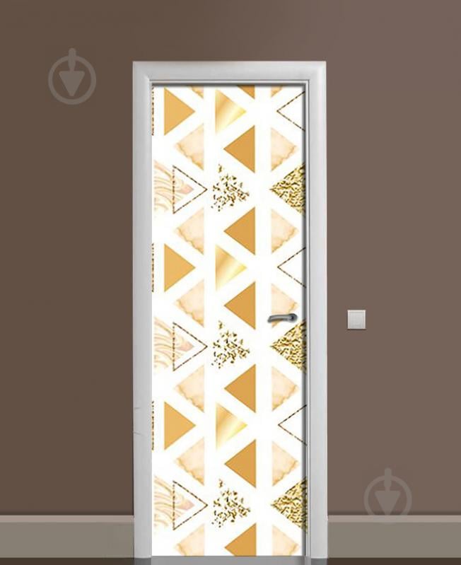 Наклейка на дверь Zatarga «Треугольная фольга» 650х2000 мм виниловая 3Д наклейка декор самоклеящаяся