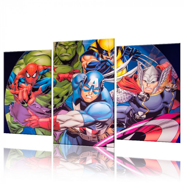 Картина модульная ArtStar Капитан Америка ADFM0019 120х180 см 3 части
