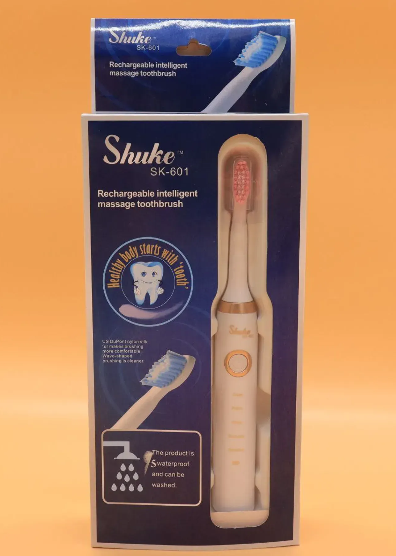 Зубна щітка електрична Shuke USB з 4 насадками Білий (30587187) - фото 12