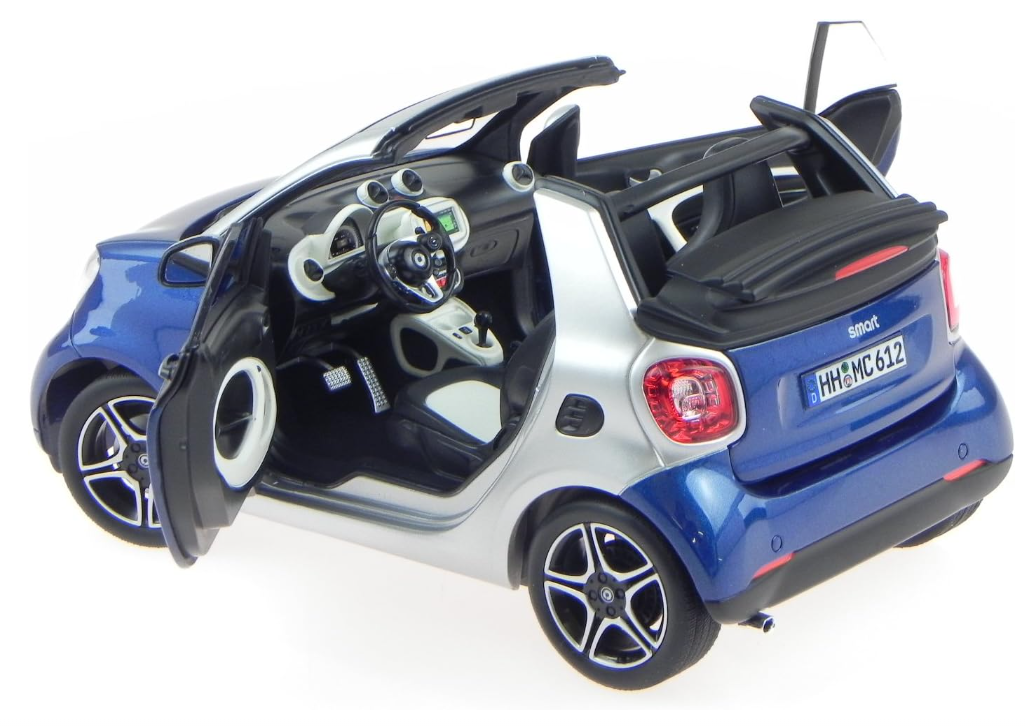 Модель автомобіля Norev SMART Fortwo A453 1:18 Blue/Silver (183438) - фото 3