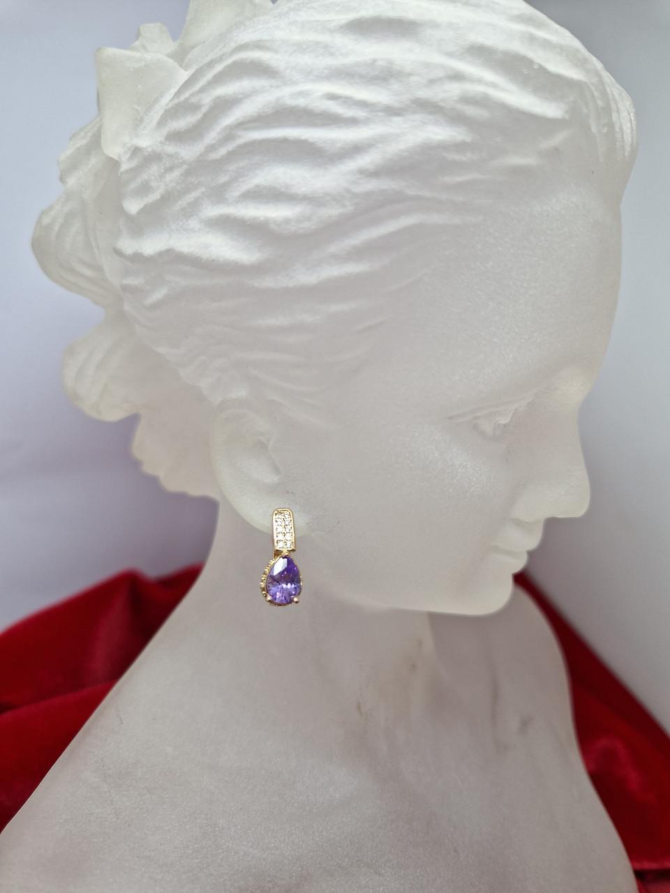 Серьги с камнями Золотистый/Фиолетовый (1861505715) Серьги с камнями Золотистый/Фиолетовый (1861505715)