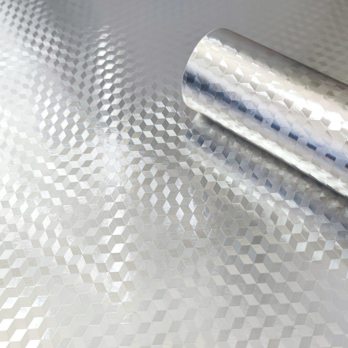 Самоклеющаяся пленка 3д кубы 0,40х10 м Серебристый (SW-00000794)