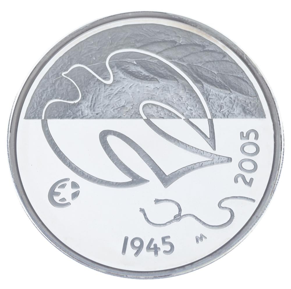 Коллекционная монета Финляндия 10 евро 2005 серебро UNC 60 лет мира Ag 925/25,5 г (М22678)