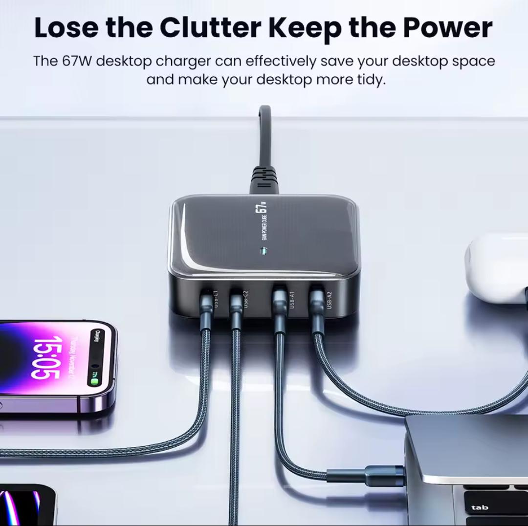 Зарядное устройство для Toocki Gan Desktop Charger 67w PD 67w Белый (26818678) - фото 3