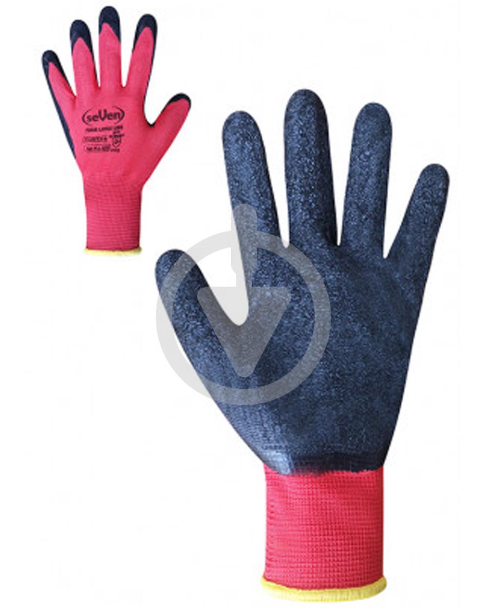 Перчатки хлопчатобумажные Seven неполным вспененным латексным покрытием XL Черно-красный (13474620) Перчатки хлопчатобумажные Seven неполным вспененным латексным покрытием XL Черно-красный (13474620)