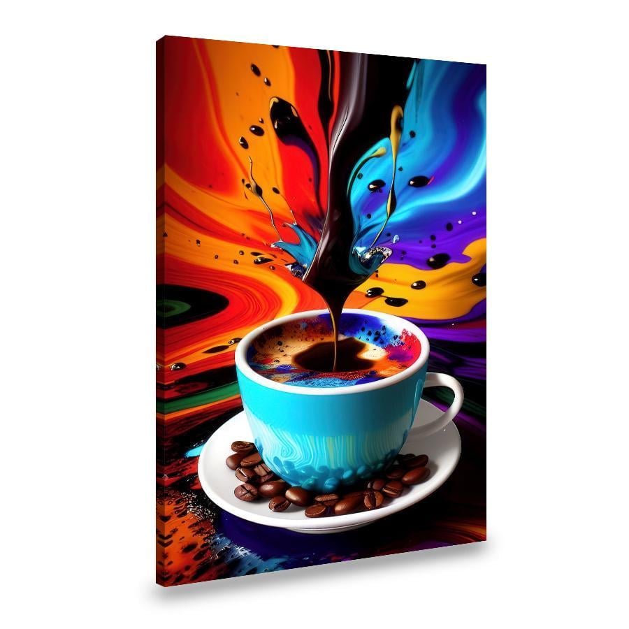 Картина на холсте Черный кофе на абстрактном фоне 80x54 см (78VP_L)