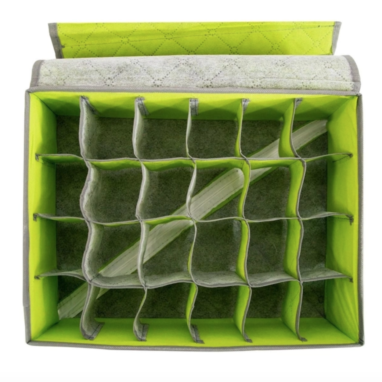 Органайзер для белья и носков на 24 ячейки бамбуковый с крышкой Зеленый - фото 6 Органайзер для белья и носков на 24 ячейки бамбуковый с крышкой Зеленый - фото 6