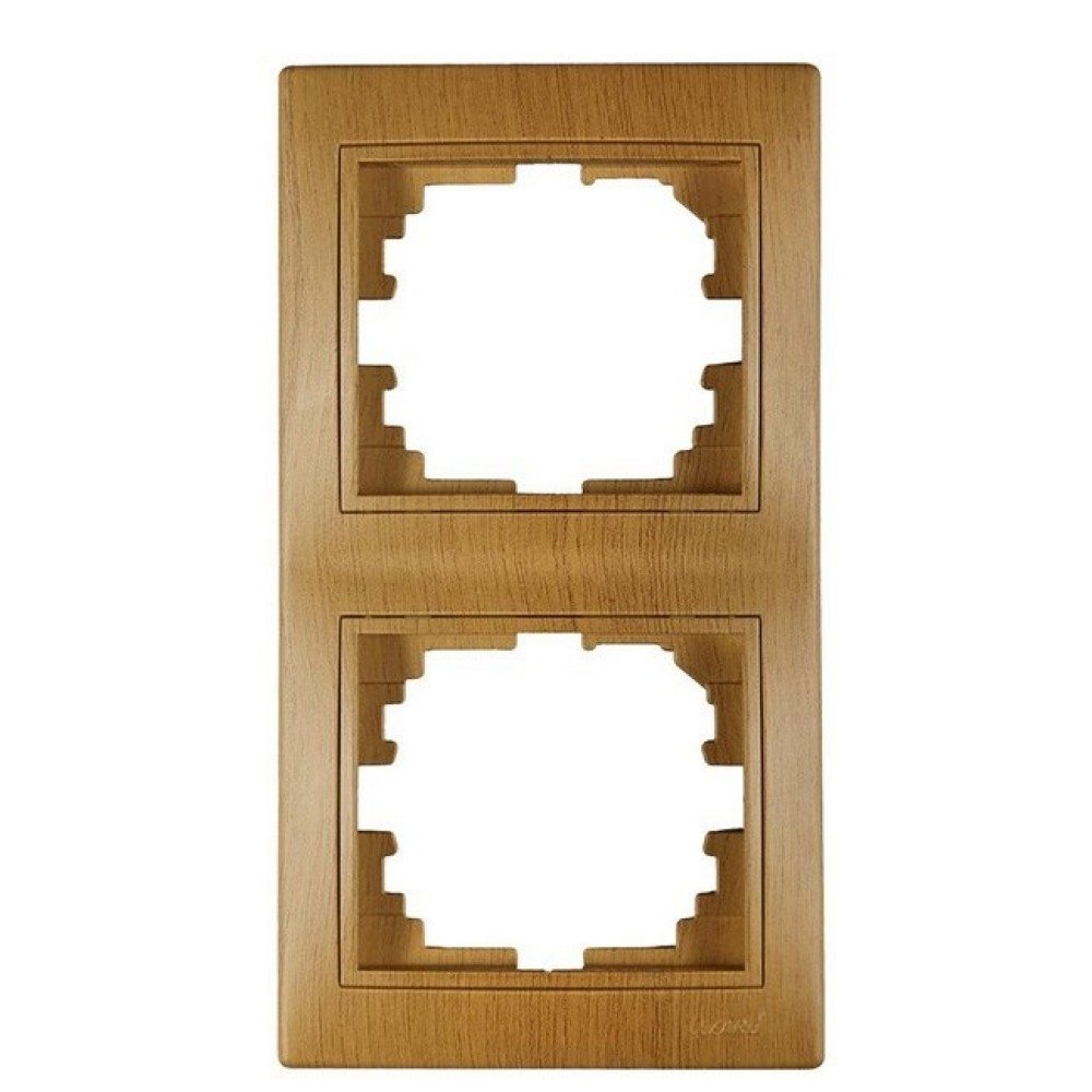 Рамка Lezard Mira 2-местная вертикальная Дуб классический матовый