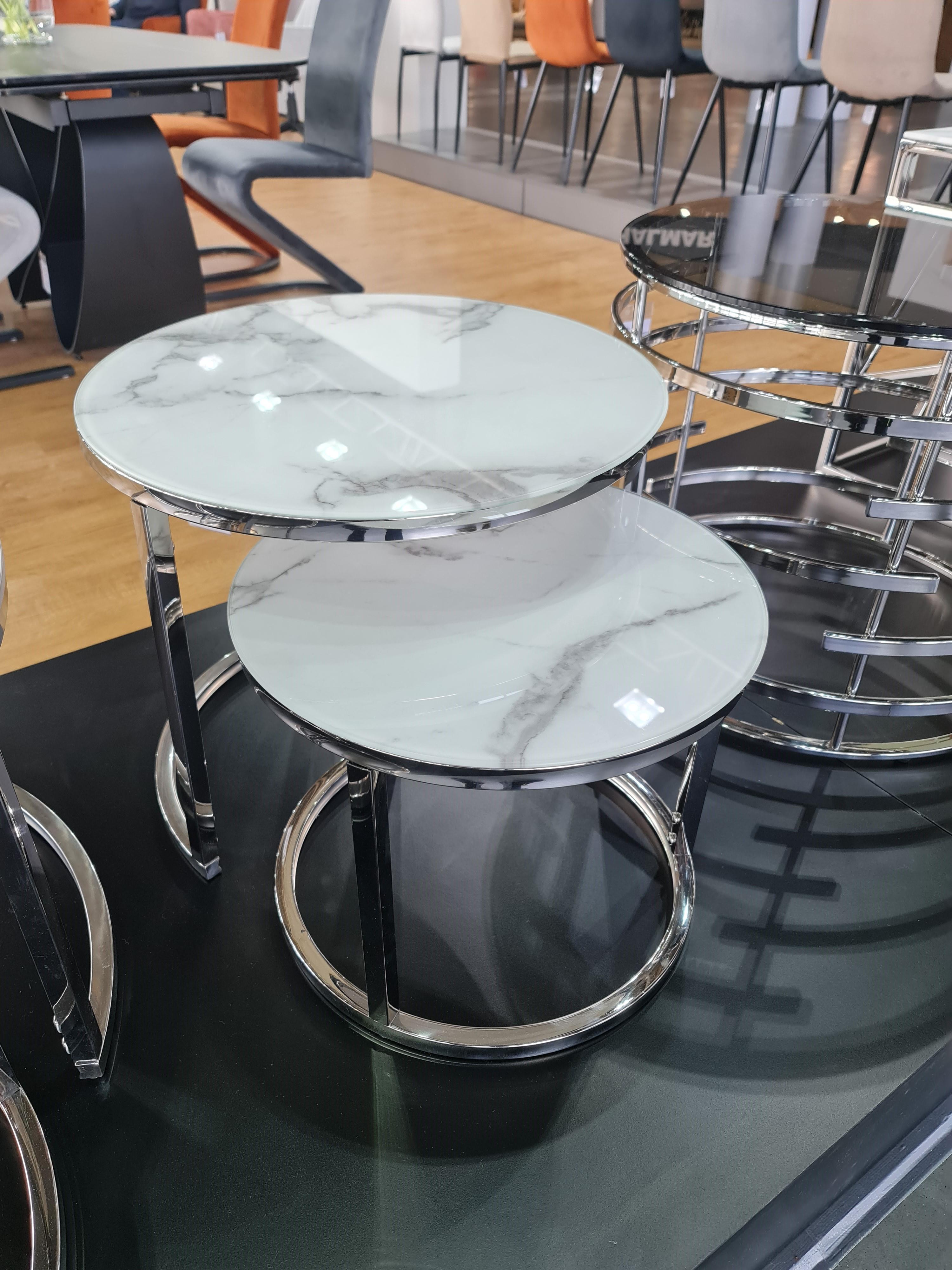 Журнальний столик Signal ATLANTA B II комплект Білий мармур/Хром (ATLANTABIIBCH) - фото 2