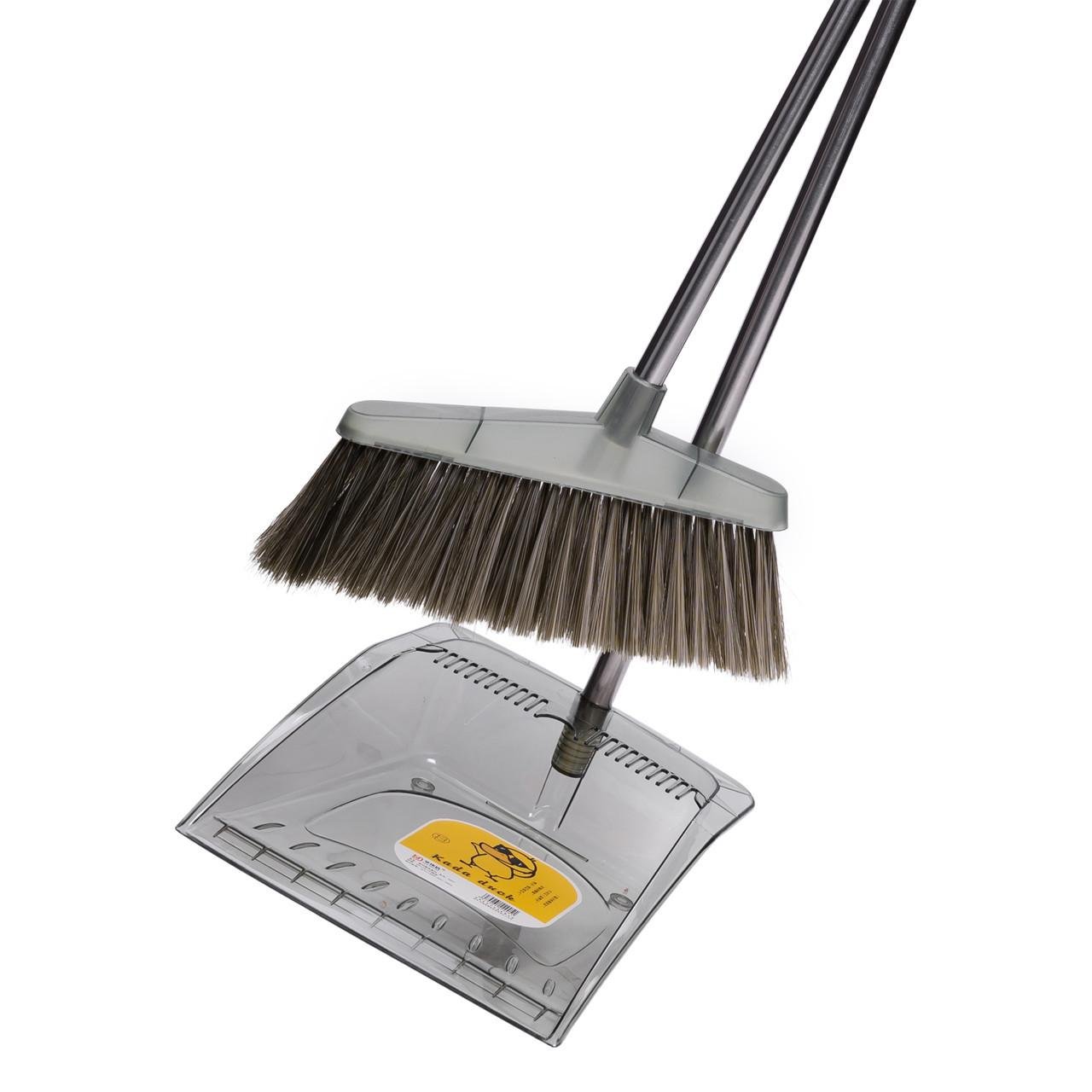 Комплект для прибирання віник та совок з довгою ручкою 25х25х95 см Зелений Комплект для прибирання віник та совок з довгою ручкою 25х25х95 см Зелений