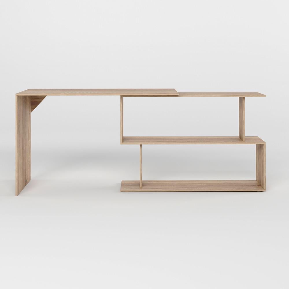 Компьютерный стол поворотный с полками М-Зон Джеко 1200 Сонома (MZN-031032) - фото 4 Компьютерный стол поворотный с полками М-Зон Джеко 1200 Сонома (MZN-031032) - фото 4