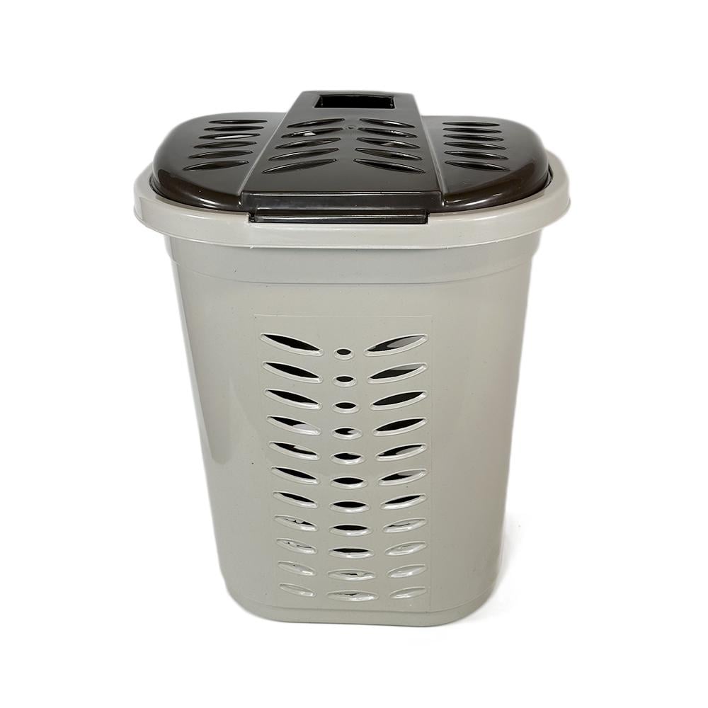 Корзина для белья SNMZ FLAT с крышкой пластик 54 л Бежевый