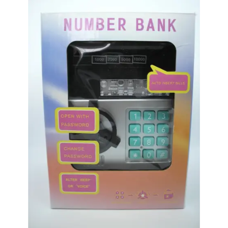 Копилка-сейф детская NUMBER BANK с кодовым замком Черный (2528416109) - фото 6
