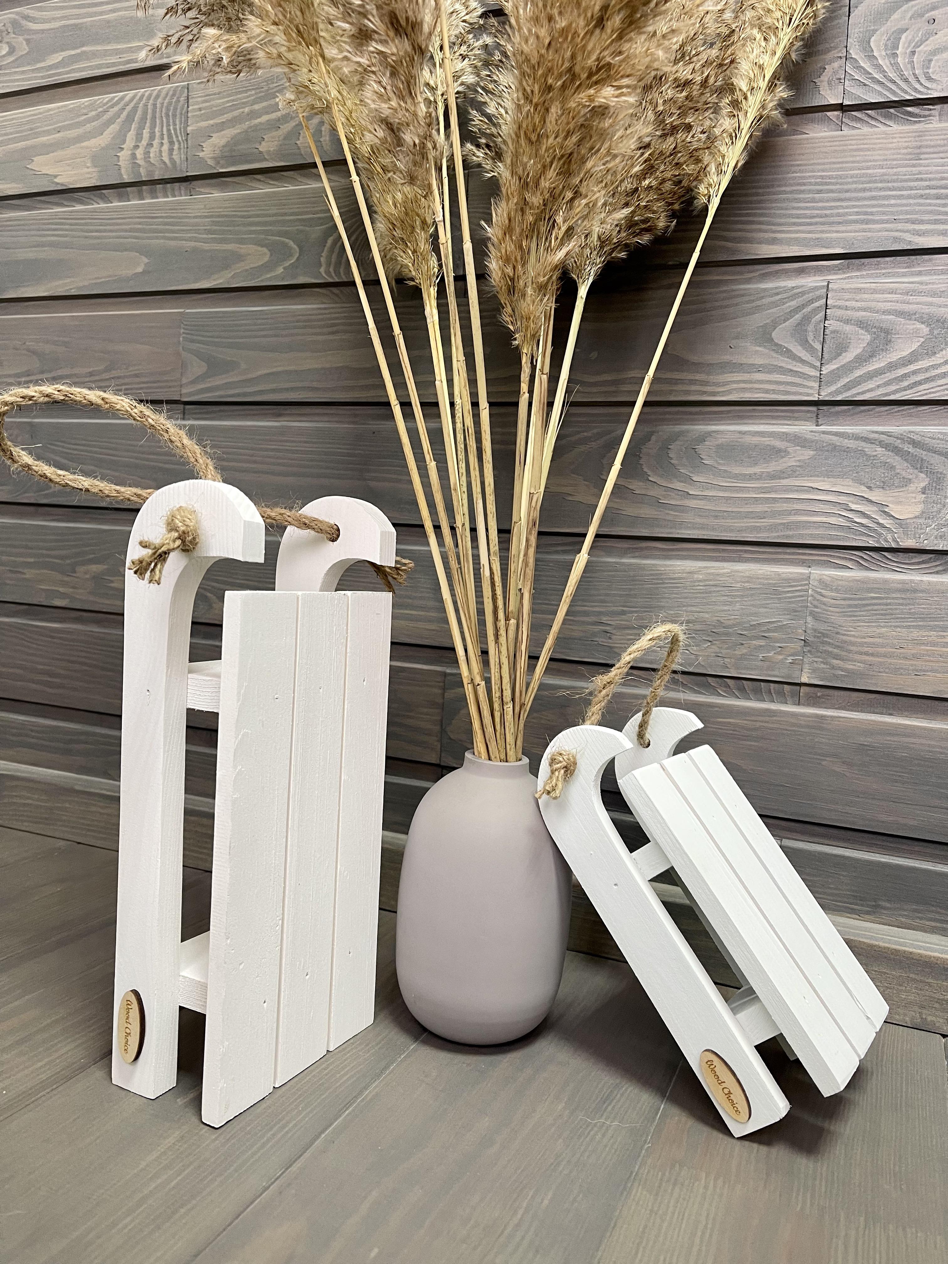 Санки декоративные деревянные 29х12 см Белый (55) - фото 2 Санки декоративные деревянные 29х12 см Белый (55) - фото 2