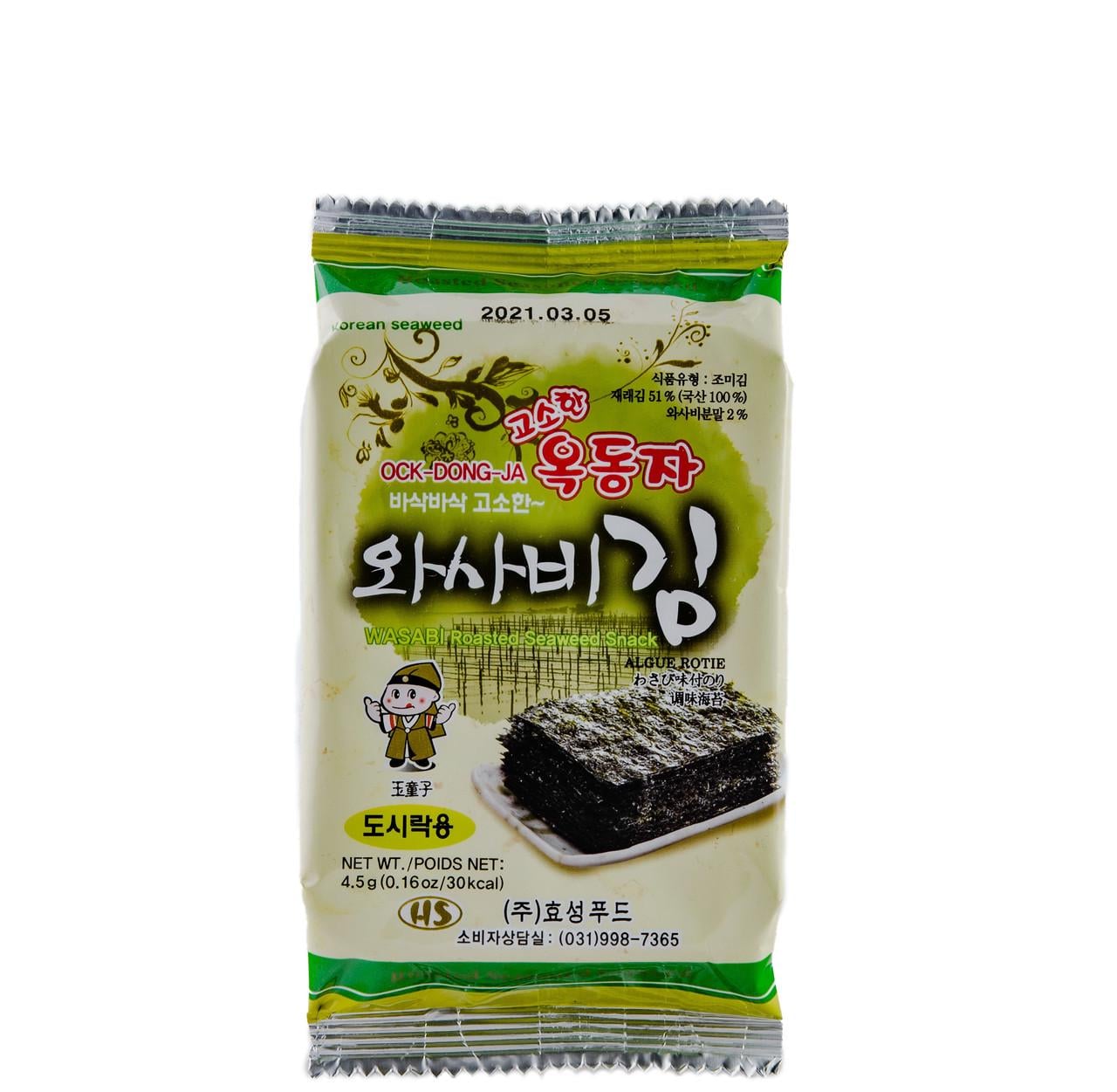Нори-снек васаби OCK-DONG-JA Seaweed Snack Wasabi 4,5 г (000009578)