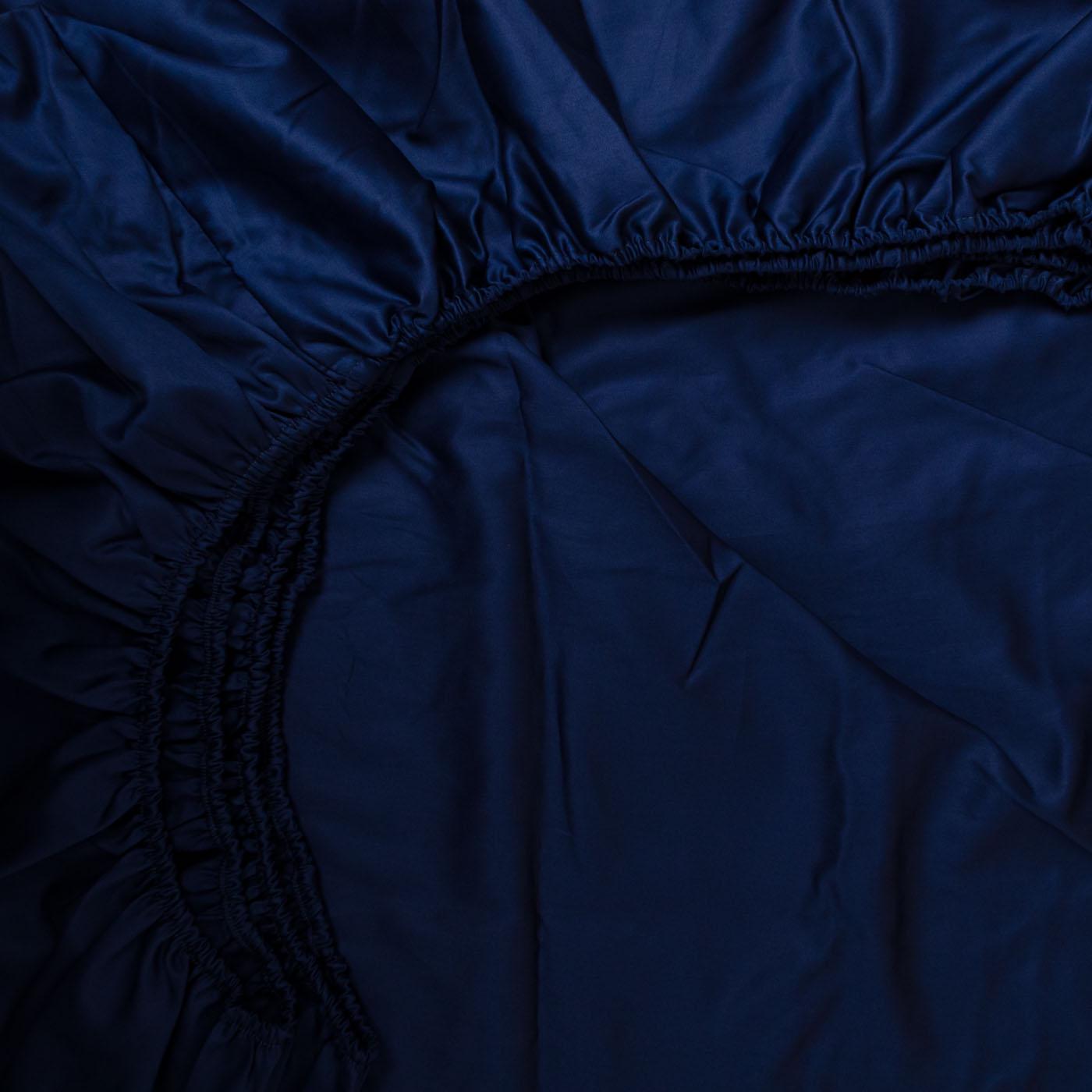 Простынь на резинке двуспальная сатин хлопок 125 г/м2 160х200х25 см Темно-синий (chn-pnr-sa-160-25-dblue) - фото 5 Простынь на резинке двуспальная сатин хлопок 125 г/м2 160х200х25 см Темно-синий (chn-pnr-sa-160-25-dblue) - фото 5