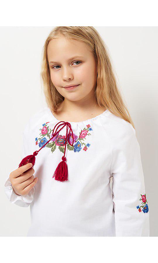 Вишиванка дитяча для дівчинки Вишиваночка р. 110 Білий (9400) - фото 3 Вишиванка дитяча для дівчинки Вишиваночка р. 110 Білий (9400) - фото 3