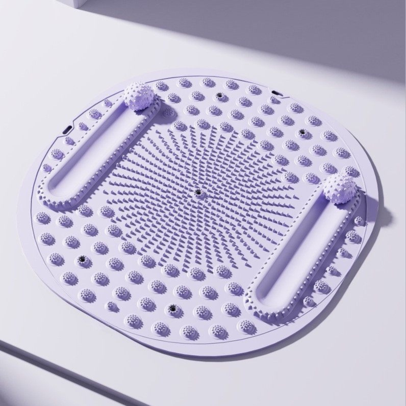 Коврик массажный для ног круглый акупунктурный для йоги для массажа стоп акупунктурных точек и тела 55х55 см Фиолетовый