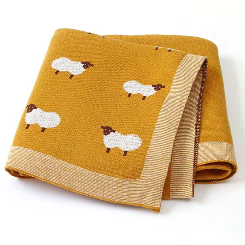 Плед дитячий Lovely Svi Вівці бавовна бязана 80х100 см Жовтий