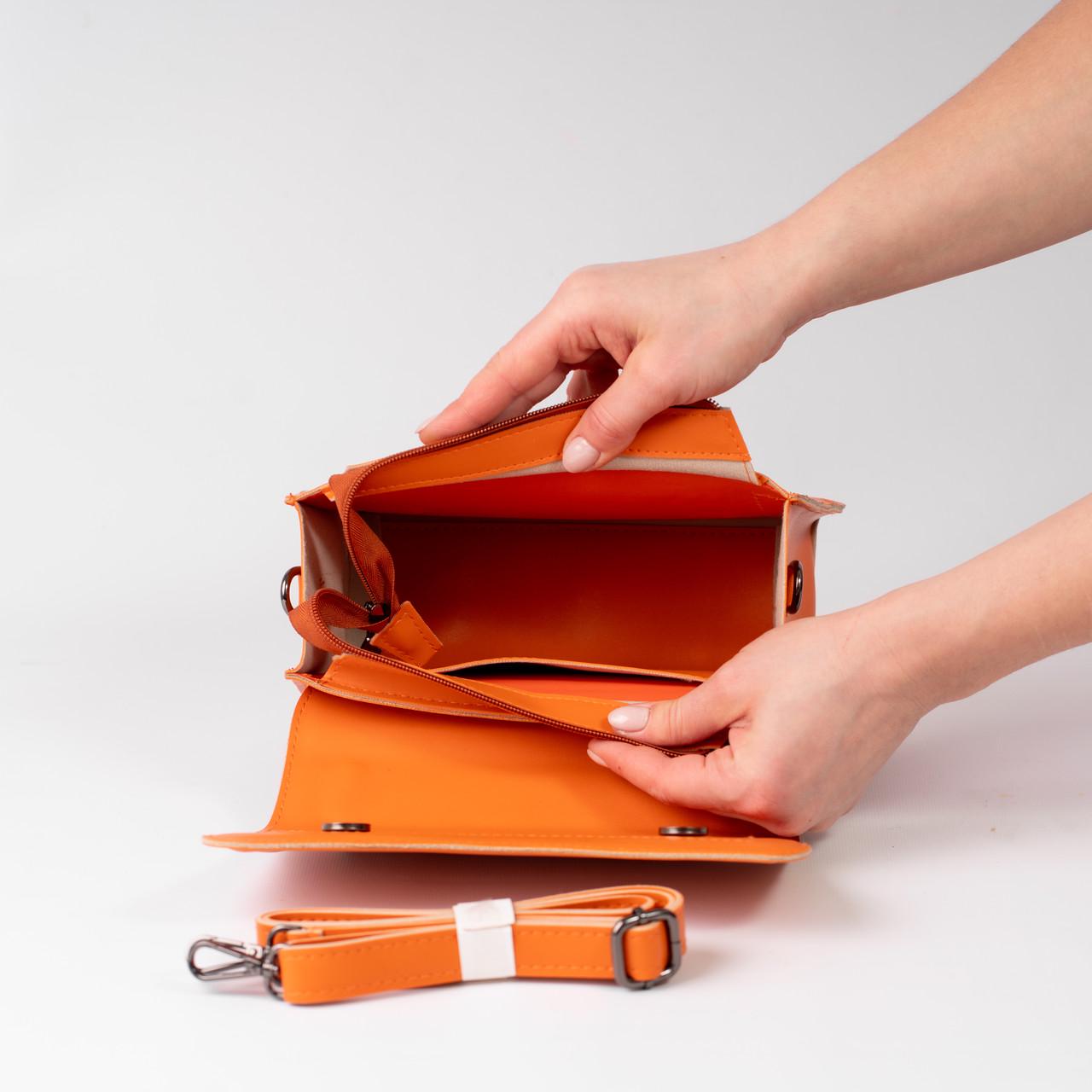 Сумка жіноча крос-боді XENIA № 18-24 Помаранчевий - фото 4 Сумка жіноча крос-боді XENIA № 18-24 Помаранчевий - фото 4