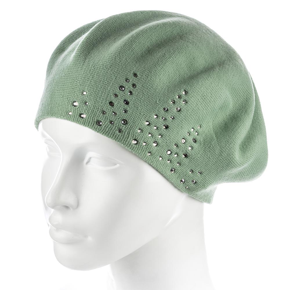 Берет женский Zolly ZH241 шерстяной мелкой вязки Фисташка