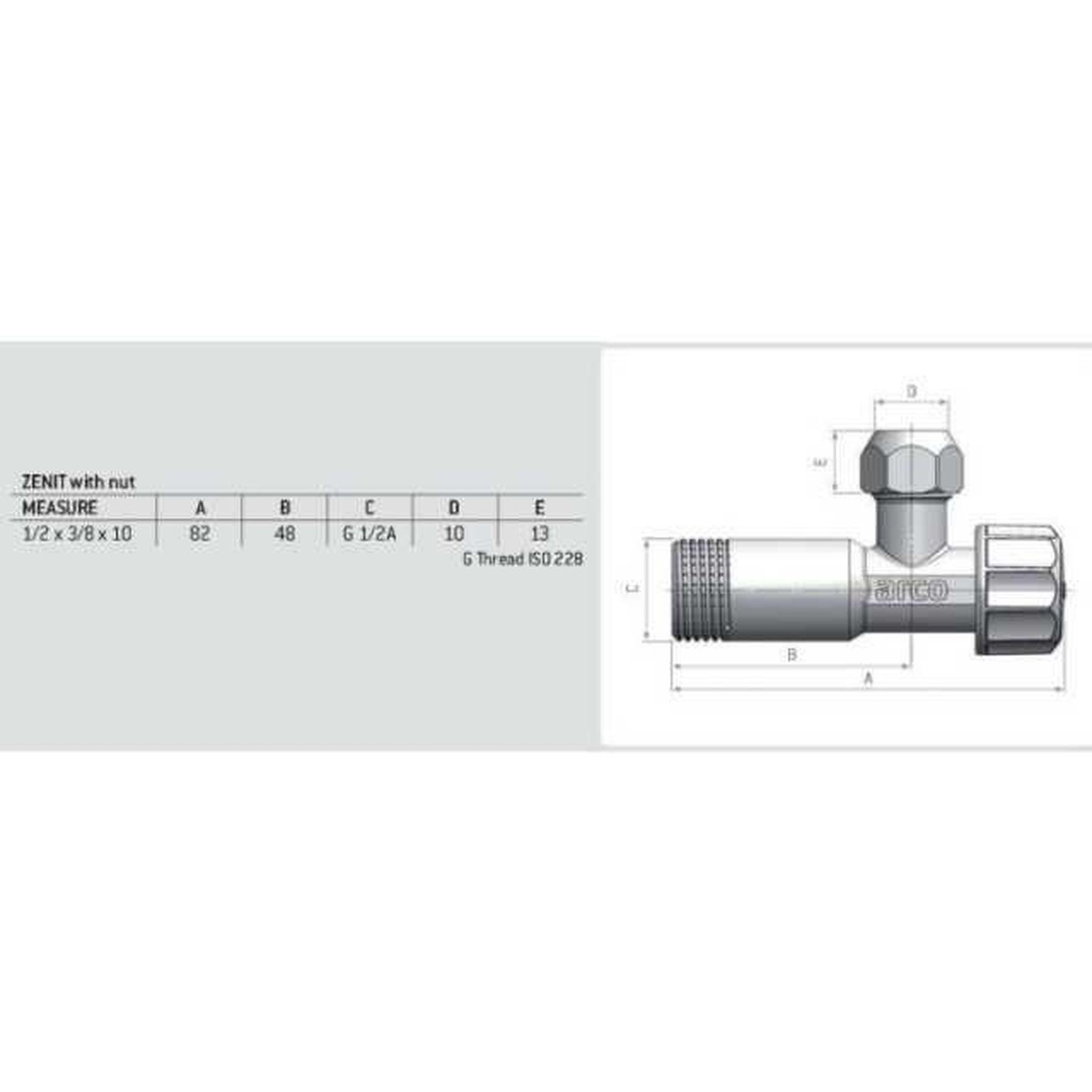 Кран вентильний кутовий Arco Z0912 Regula 1/2"х1/2" (000005262) - фото 3