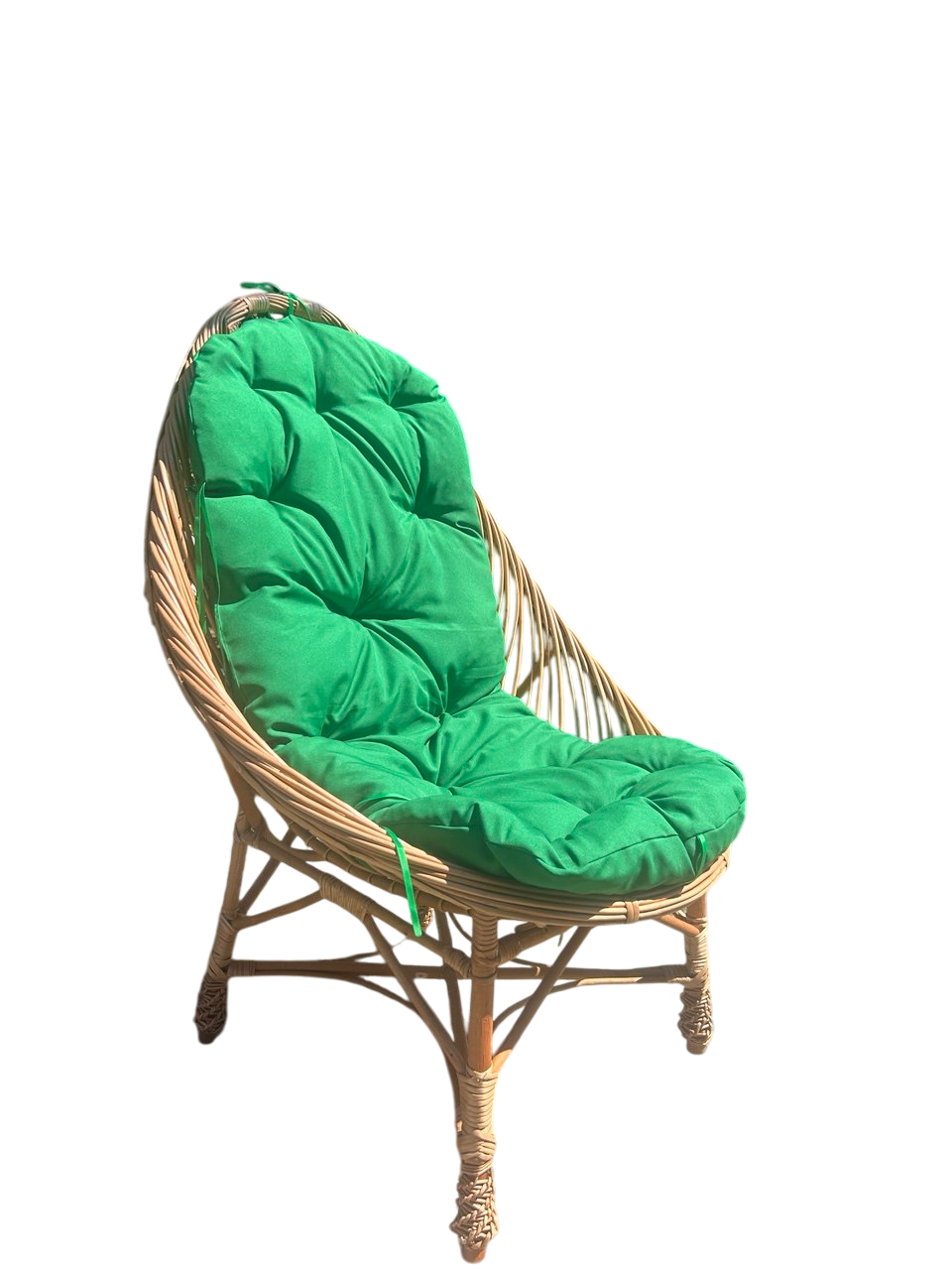 Кресло плетеное из лозы с подушкой ручная работа Сімейний Затишок Коричневый