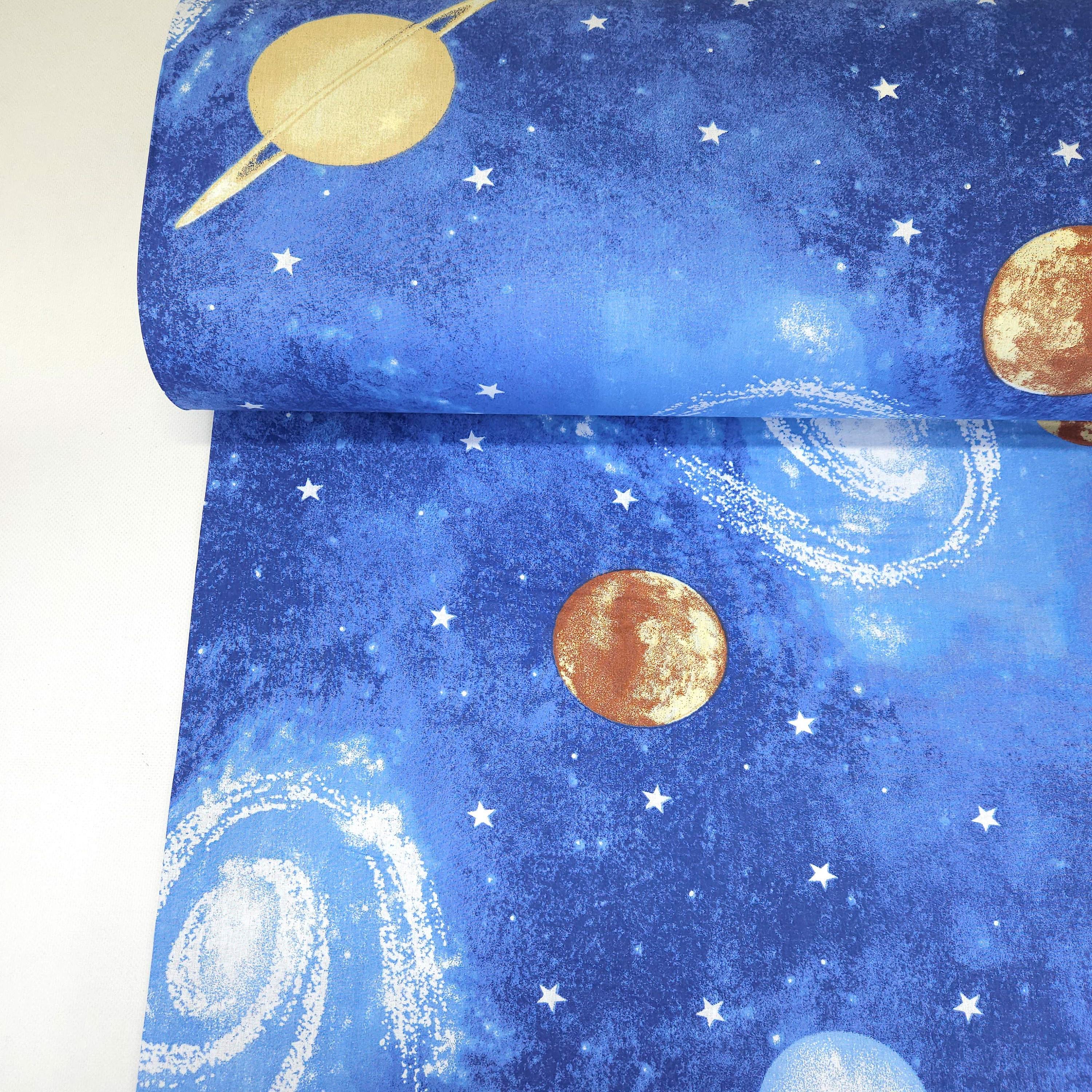 Ткань для постельного белья ранфорс космос и планеты 240 см (G-7720/4)