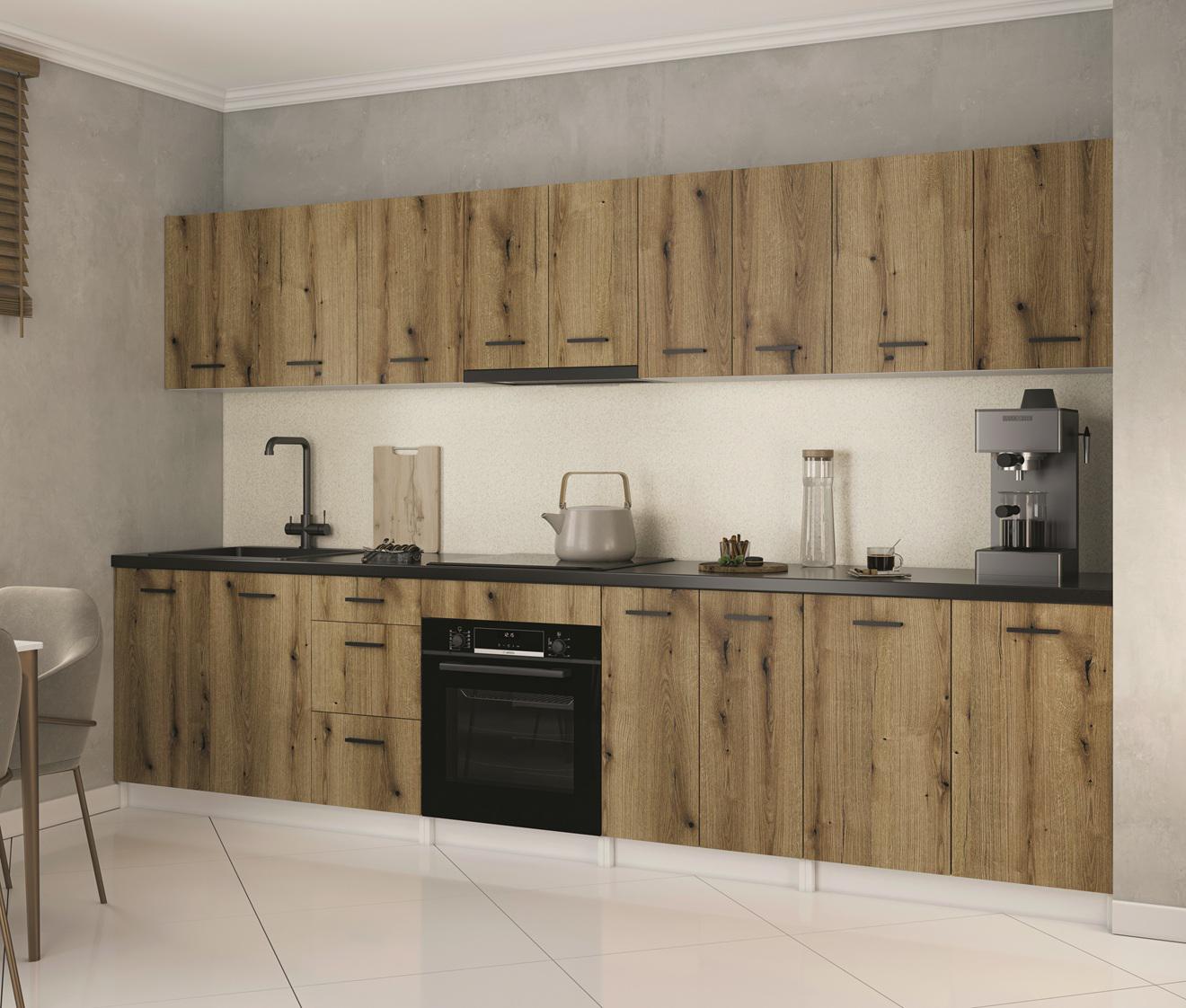 Кухня прямая Viola 320 см Дуб Евок (000-000-3081)