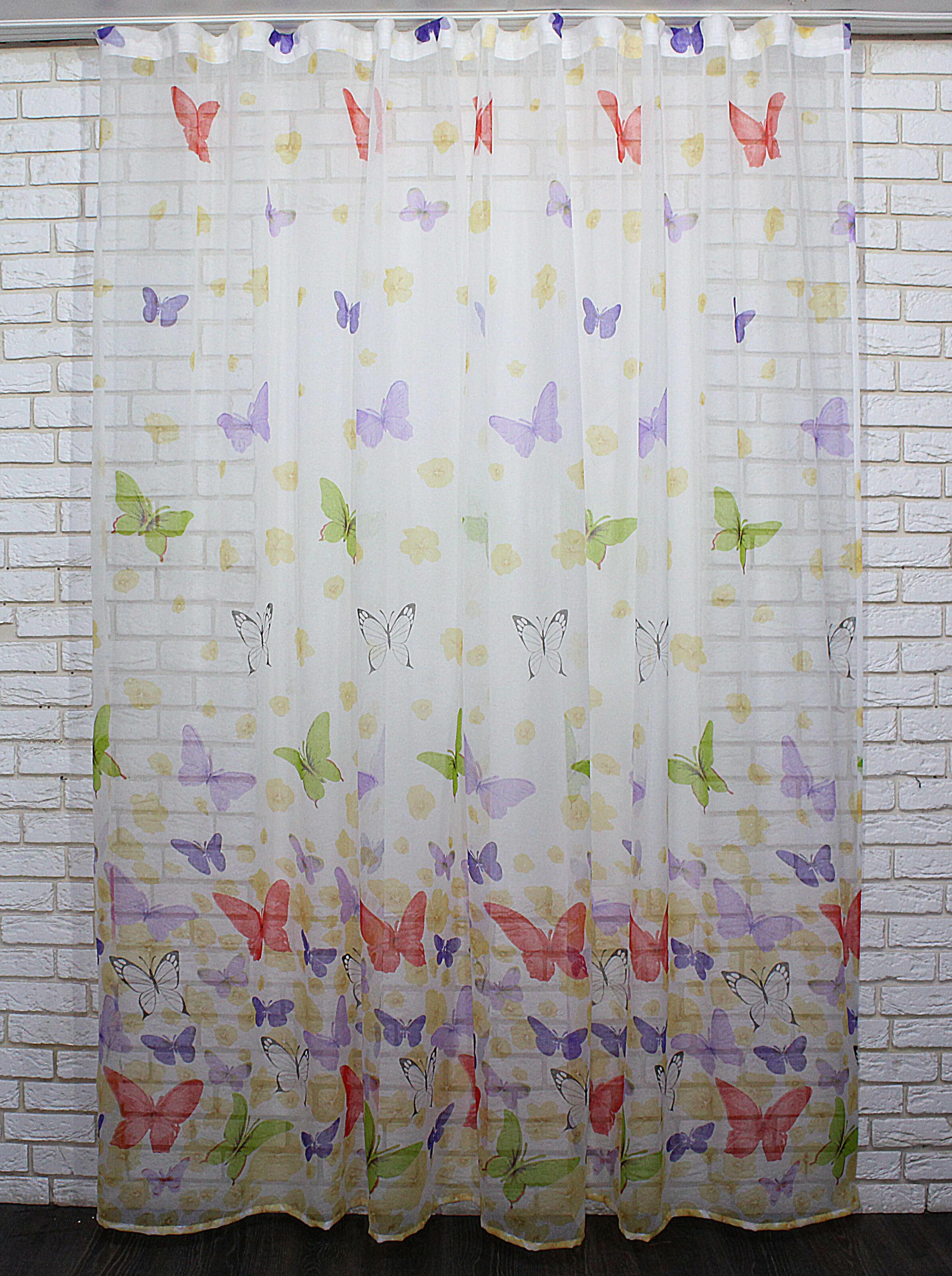 Тюль VR-Textil 911т Метелики батист 300х250 см Різнокольоровий (40-685)