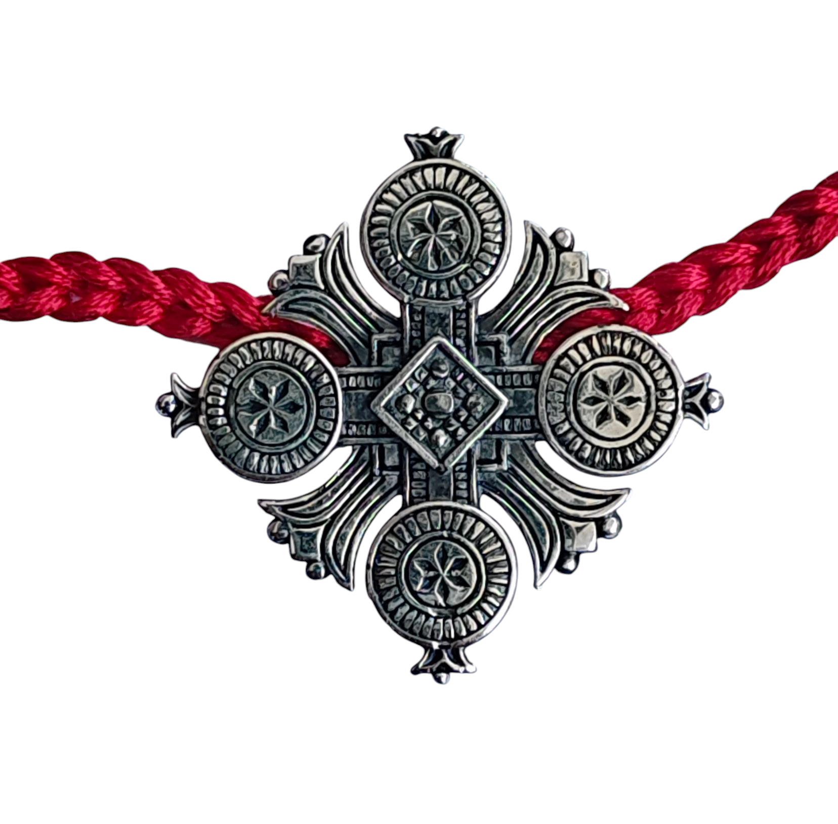 Згарда гуцульськая серебряная Amala Sambar ТЗ на шелковом шнурки (ЗГ11м)